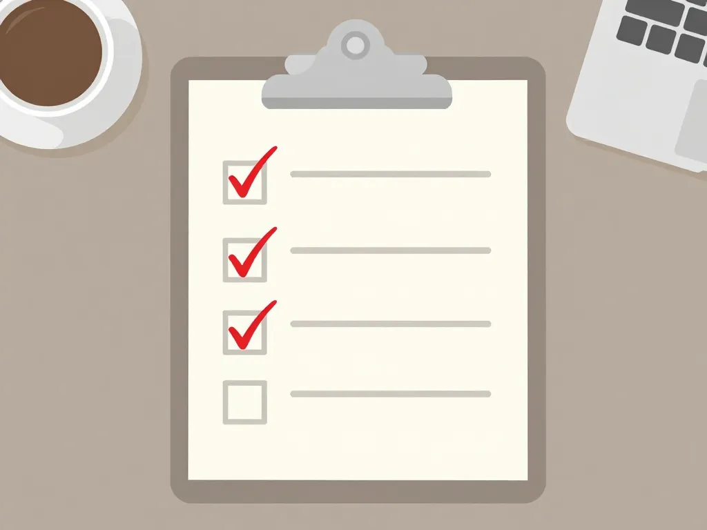 Illustration of a diagnostic checklist with red checkmarks, representing the warning signs of a cofounder conflict past saving