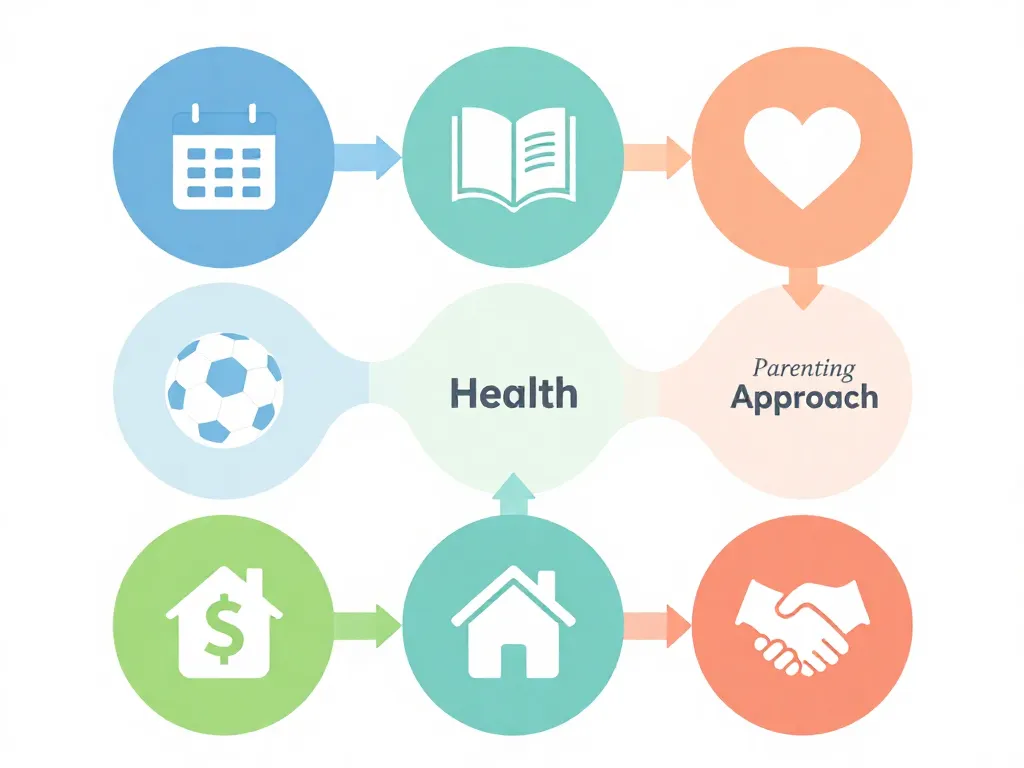 Visual overview of the seven categories in an annual coparenting check-in template