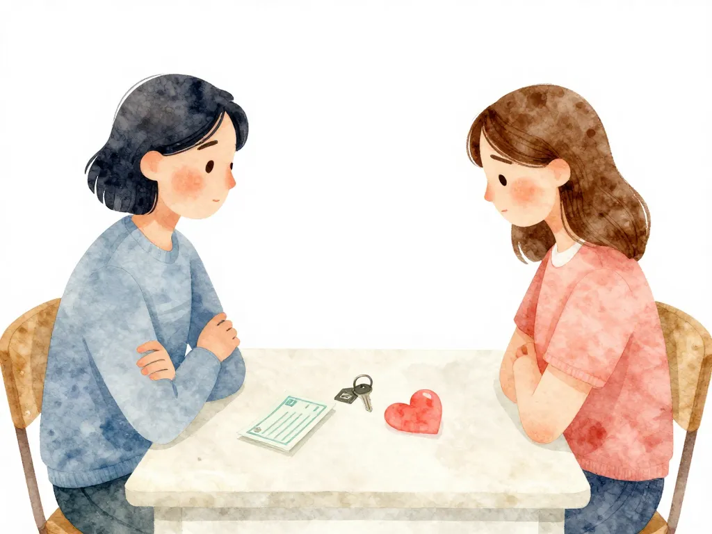 Illustration of a couple navigating emotional distance caused by income differences in their relationship