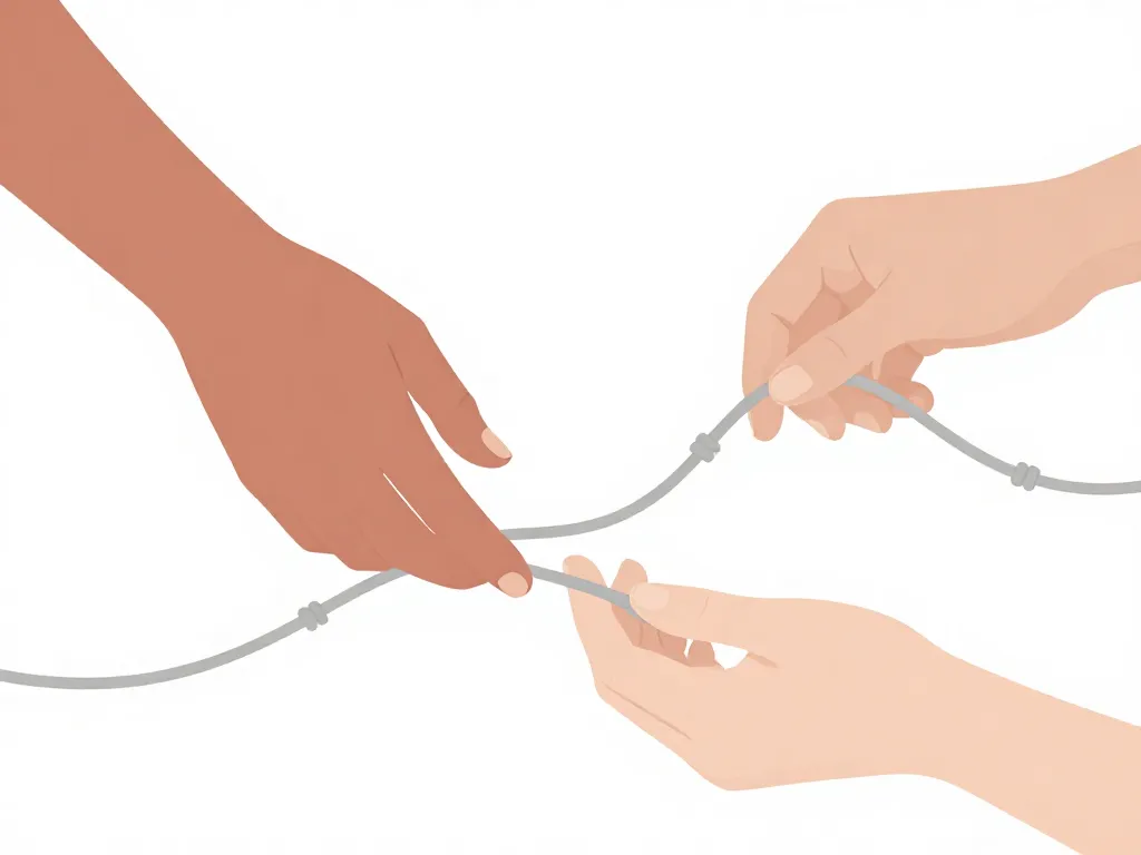Illustration of two hands releasing a shared rope, symbolizing a co-founder partnership ending