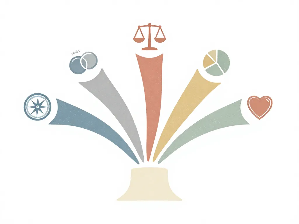 Illustration of five common co-founder breakup patterns shown as diverging paths from a single starting point