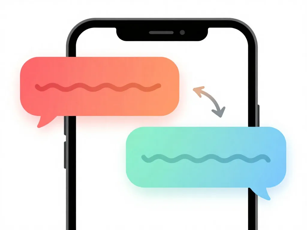 Illustration comparing a reactive text message with a calm BIFF response method message on a smartphone