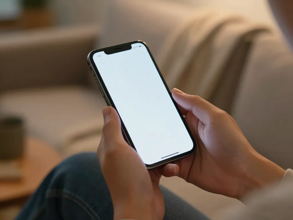 Hands holding a smartphone composing a structured co-parenting message in a calm home setting