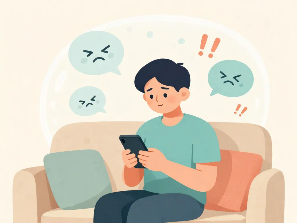 Illustration of a calm parent surrounded by a protective boundary while angry messages bounce off, representing the gray rock method in co-parenting