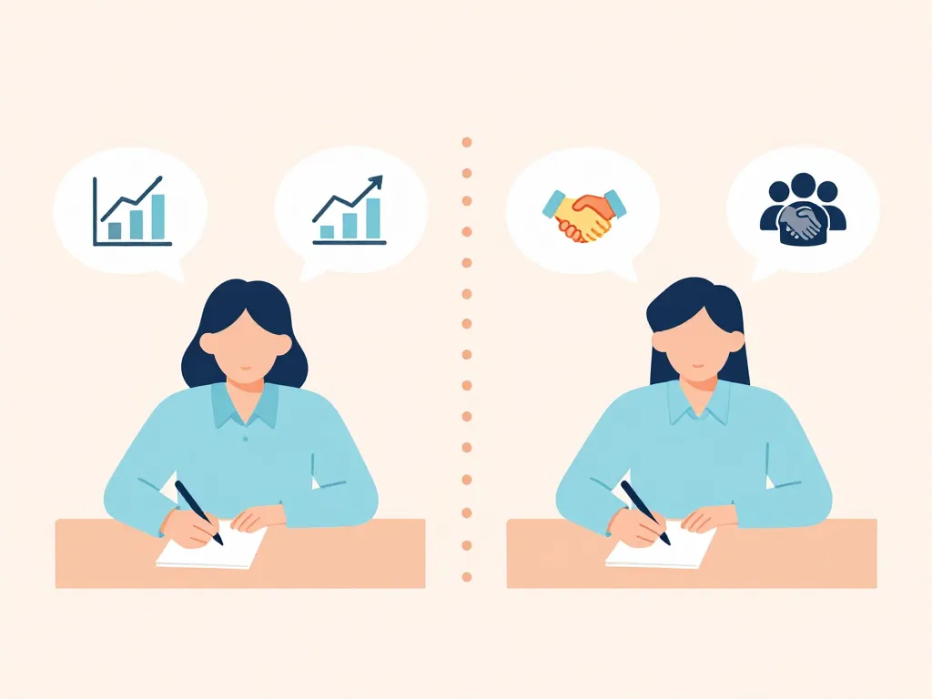 Illustration of two cofounders writing independently before comparing their alignment answers