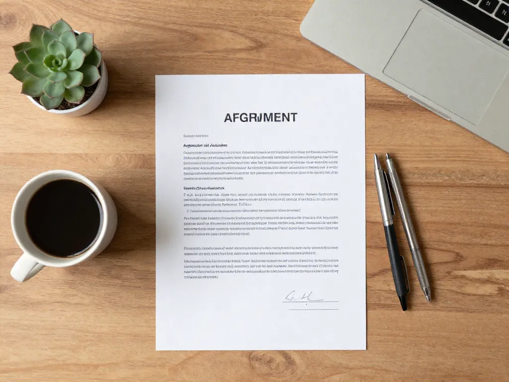 A cofounder agreement document on a desk with pens, representing formalized alignment