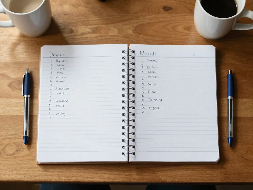 Two notebooks with cofounder audit scores side by side on a desk, representing independent partnership assessment
