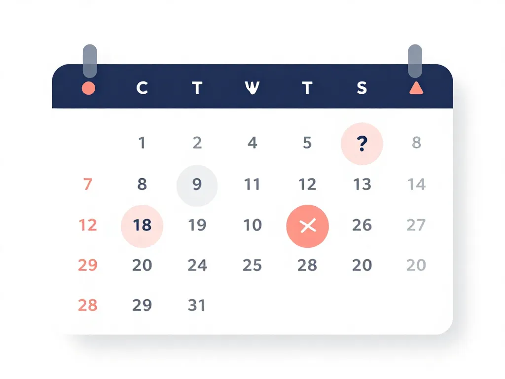 Illustration of a co-parenting calendar showing schedule changes and modifications over time