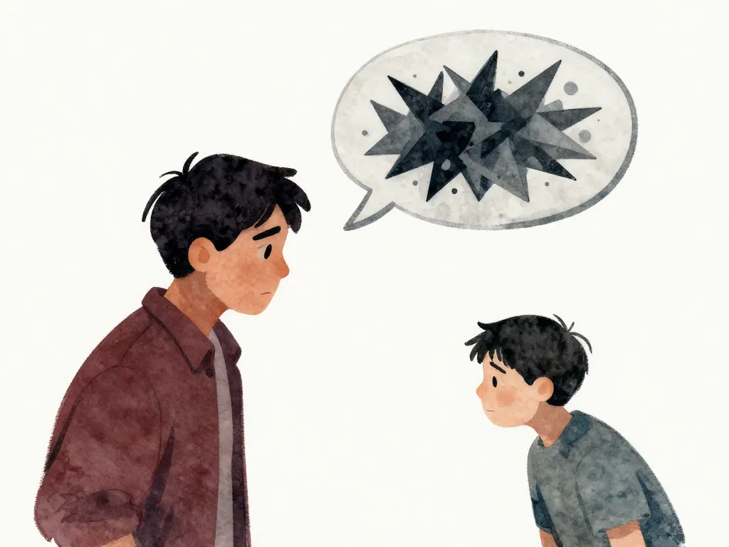 Illustration depicting the emotional impact of contempt in a conversation between two people
