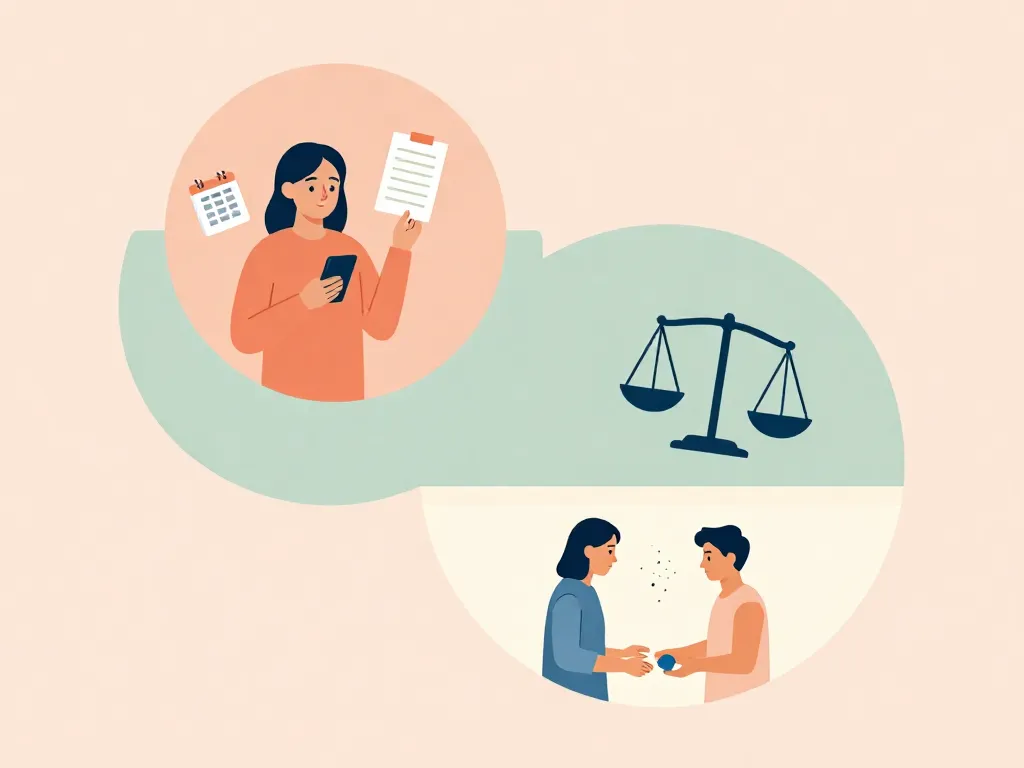 Illustration showing three hidden reasons couples fight about chores: feeling unseen, fairness imbalances, and different cleanliness standards