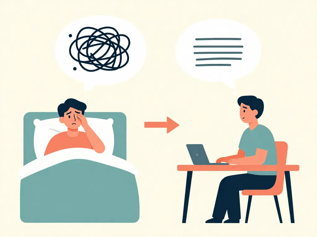 Illustration comparing the stress of avoiding a roommate conversation versus the calm of addressing it directly