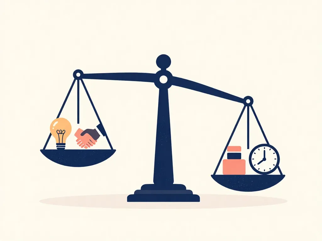 Illustration of an imbalanced scale representing how a startup pivot changes the equity equation between cofounders