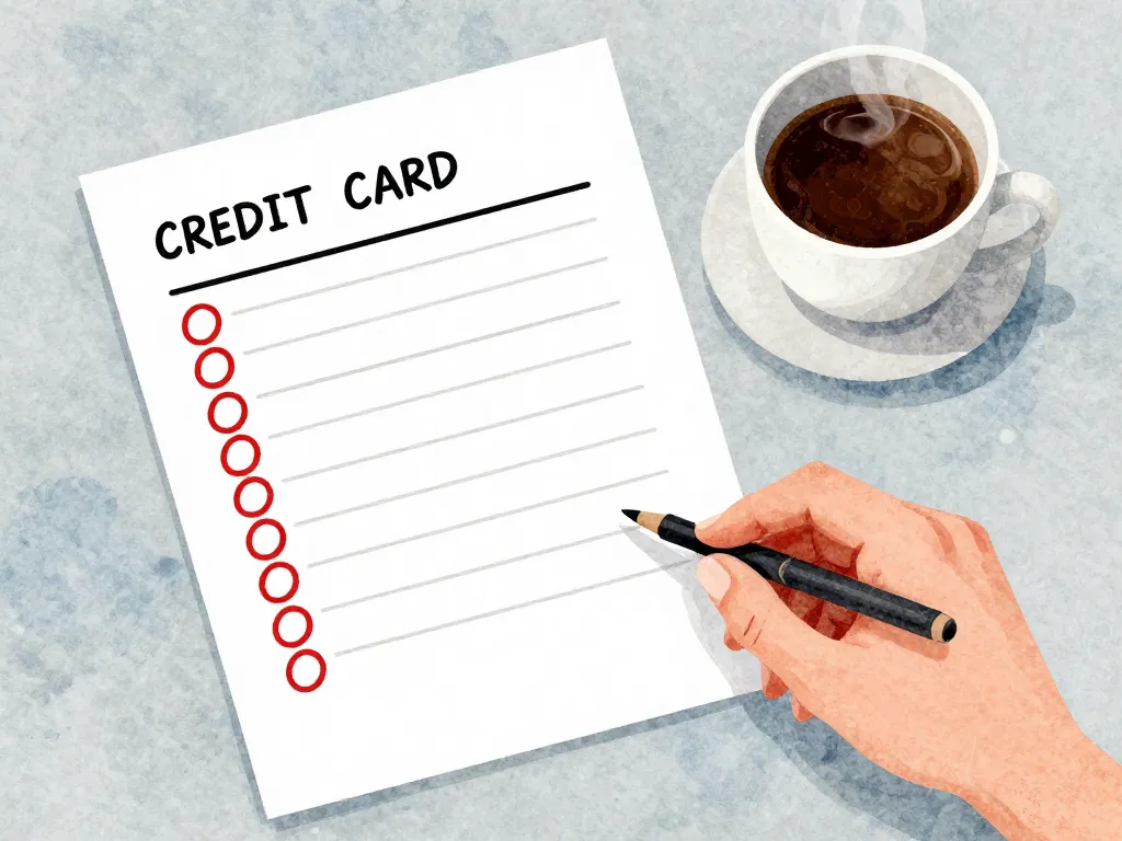 Illustration of a credit card statement with suspicious charges circled in red