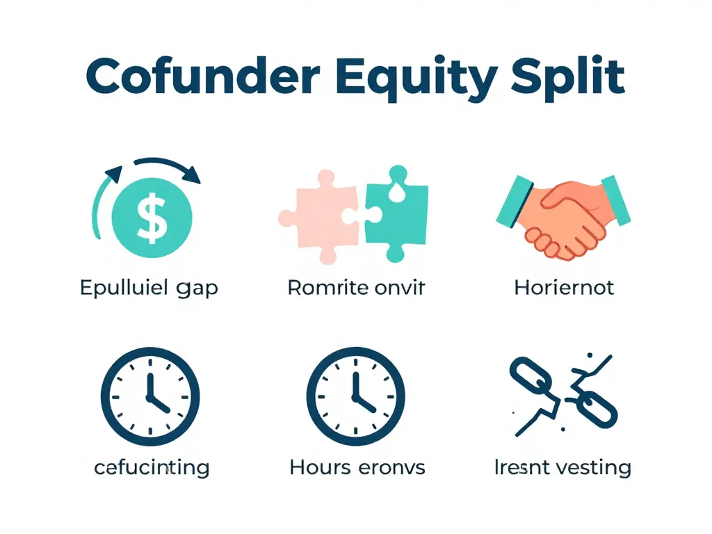 Visual checklist showing five warning signs that a startup cofounder equity split needs to be revisited, with icons for each sign